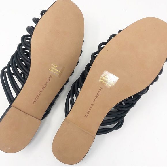 REBECCA MINKOFF | Maelynn Slides Black Strappy Sandals NEW Women’s Size 7.5 - Picture 11 of 12